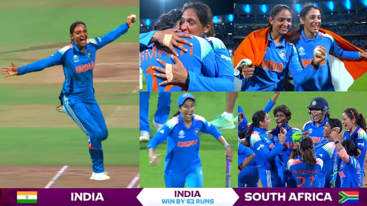 Harmanpreet, Smriti and Indian women's team's celebration after winning the Women's World Cup 2025