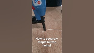 The BEST way to securely staple your buttoning twine for upholstery! #upholstery #diy