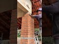 Perfect Brick Columns with Simple Line Tool | #Bricklaying #Masonry #Construction