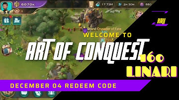 Art of Conquest New code redeem December 4 - 2021  - kali