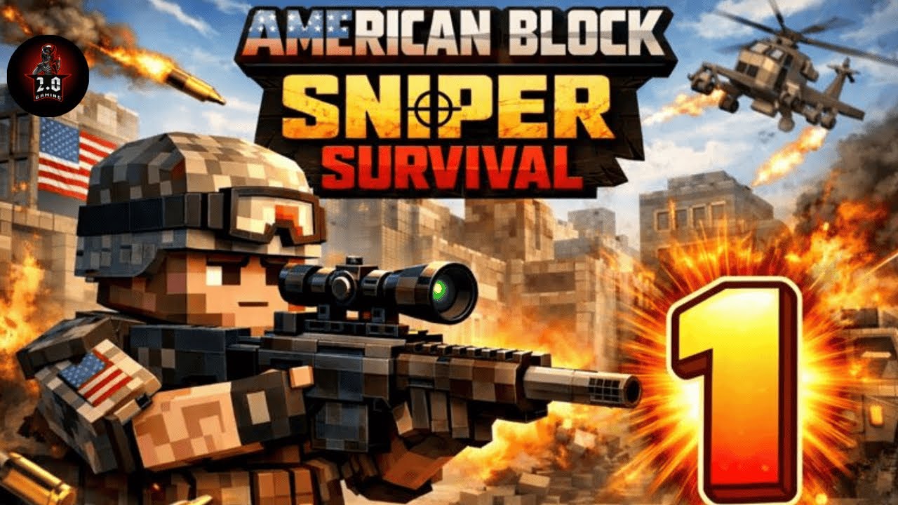 American Block Sniper Survival Part 1 - Gameplay Walkthrugh  - (Android,iOS Gameplay)