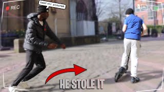 LEAVING MY ELECTRIC SCOOTER IN THE HOOD PRANK ON ROADMAN (Would They Steal It) *Social experiment*