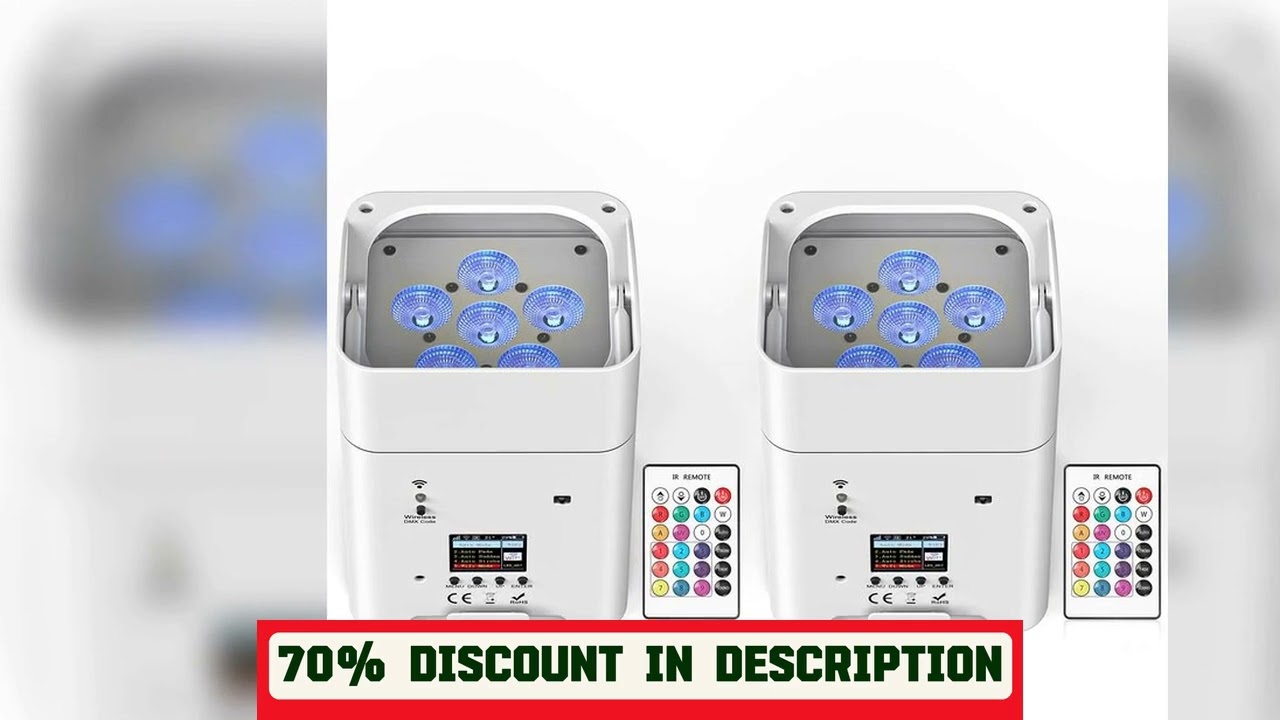 A must-have product! U'King 2PCS RGBWA+UV 6IN1 Battery LED Par Light DMX 512 Wireless Remote Contr