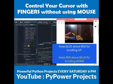 Output of Cursor Control using Fingers | PyPower Projects