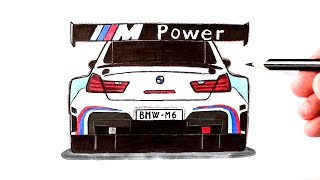 How to draw a BMW | Drawing lessons | BMW M4 GT4