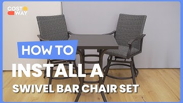 How to Install the 2 Pieces Patio Swivel Bar Chair Set  | NP10971 12 #costway #howto
