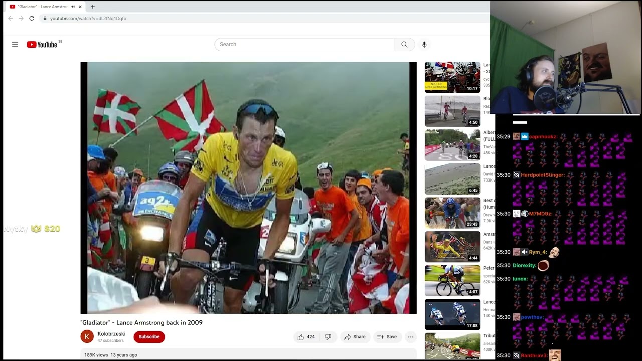 Forsen reacts to "Gladiator" - Lance Armstrong back in 2009