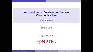 [2026] Week 4 || Shadowing and Fading || NPTEL || Wireless and cellular comm
