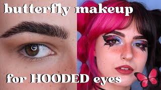 here's how to do the butterfly eyeshadow BUT FOR HOODED EYES! || in-depth makeup tutorial