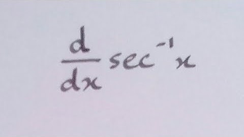 Derivative of sec inverse x || Differentiation of inverse trigonometric functions