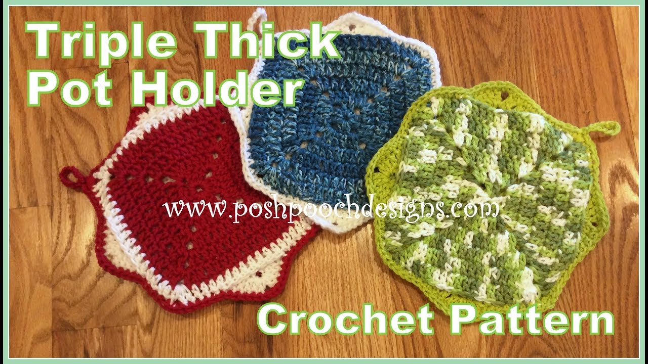 Retro Pentagon Potholder - Free Crochet Pattern