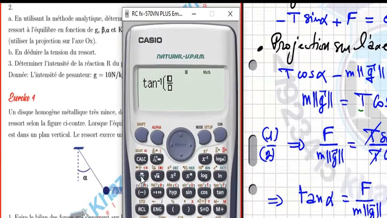 Exercice 1 corrigé : équilibre d'un solide soumis à 3 force 2ème sci et info