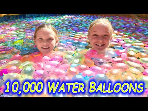 Filling Our Pool With 10,000 Water Balloons!!!