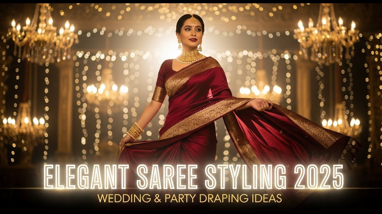 🌸 Elegant Saree Styling 2025 | Latest Saree Draping Ideas for Wedding & Party Look