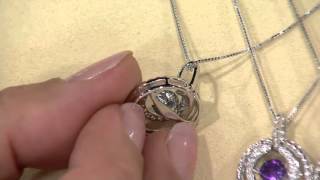 Gemstone Sterling Silver Dancing Pendant w/ Chain, 1.00cttw on QVC