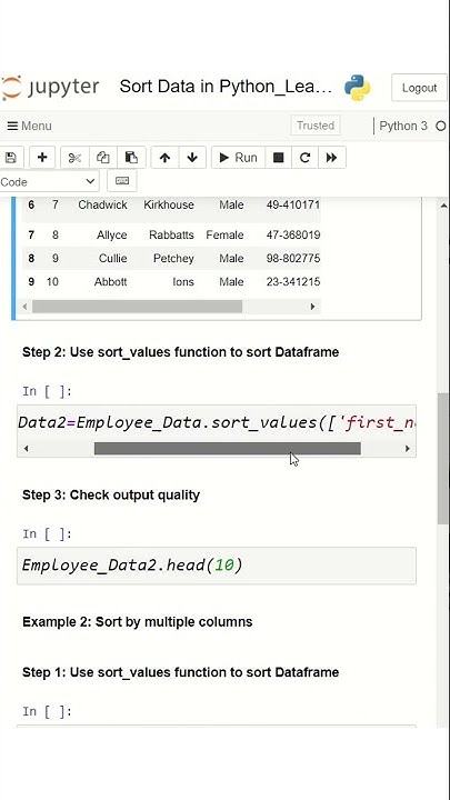 How to sort Dataframe in Python - YouTube