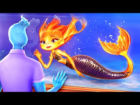 Ember and Wade from ELEMENTAL have Children! Ember Become MERMAID! Fire vs Water Parenting Hacks