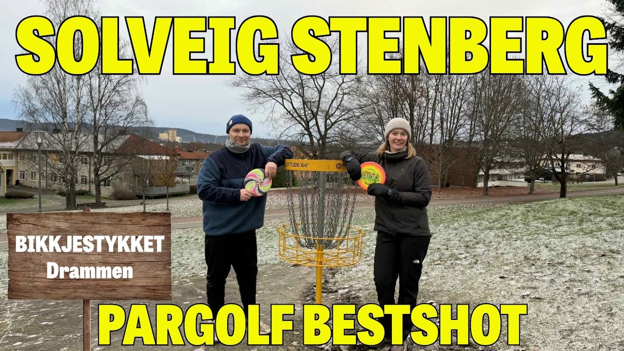 Discgolferen og Solveig Stenberg spiller pargolf på Bikkjestykket.