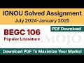 IGNOU BEGC 106 Solved Assignment 2024-25 PDF Download | BEGC 106 Assignment July 2024-January 2025