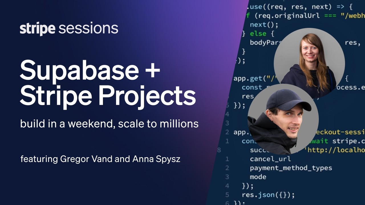 Supabase + Stripe Projects: build in a weekend, scale to millions - YouTube
