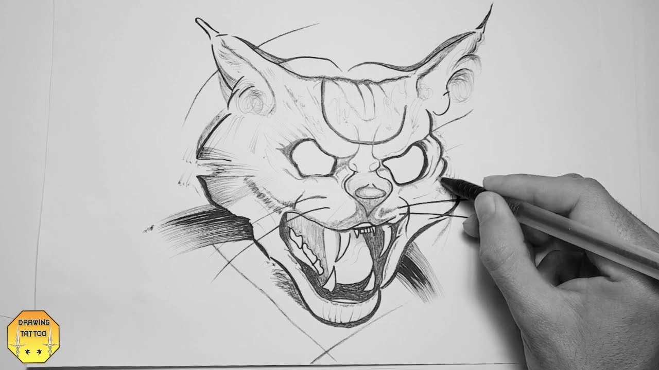 Angry Cat Drawing