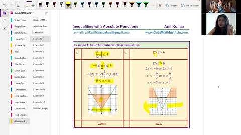 Modulus Absolute Functions Concepts to Solve Inequality Anil Kumar Lesson to Amy GCSE Level AS A UK
