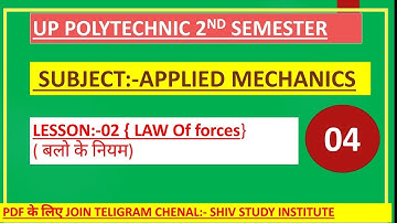 UP POLYTECHNIC 2ND SEMESTER|| APPLIED MECHANICS LESSON:-02 INTRODUCTION || PART:-04|SHIV STUDY INST