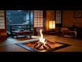 Relaxing Japanese Irori Fireplace ASMR 🔥 Cozy Traditional Japan Night Ambience