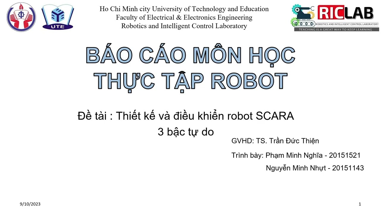 [BCMH-TTĐK ROBOT] Xây dựng và điều khiển Robot SCARA 3 bậc tự do