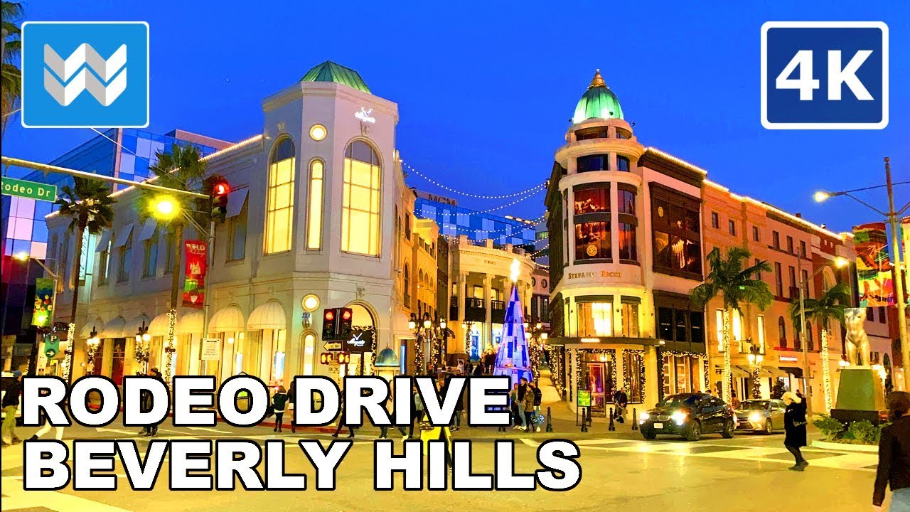 4K] 🎄 Beverly Hills at Night - Rodeo Drive BOLD Holidays