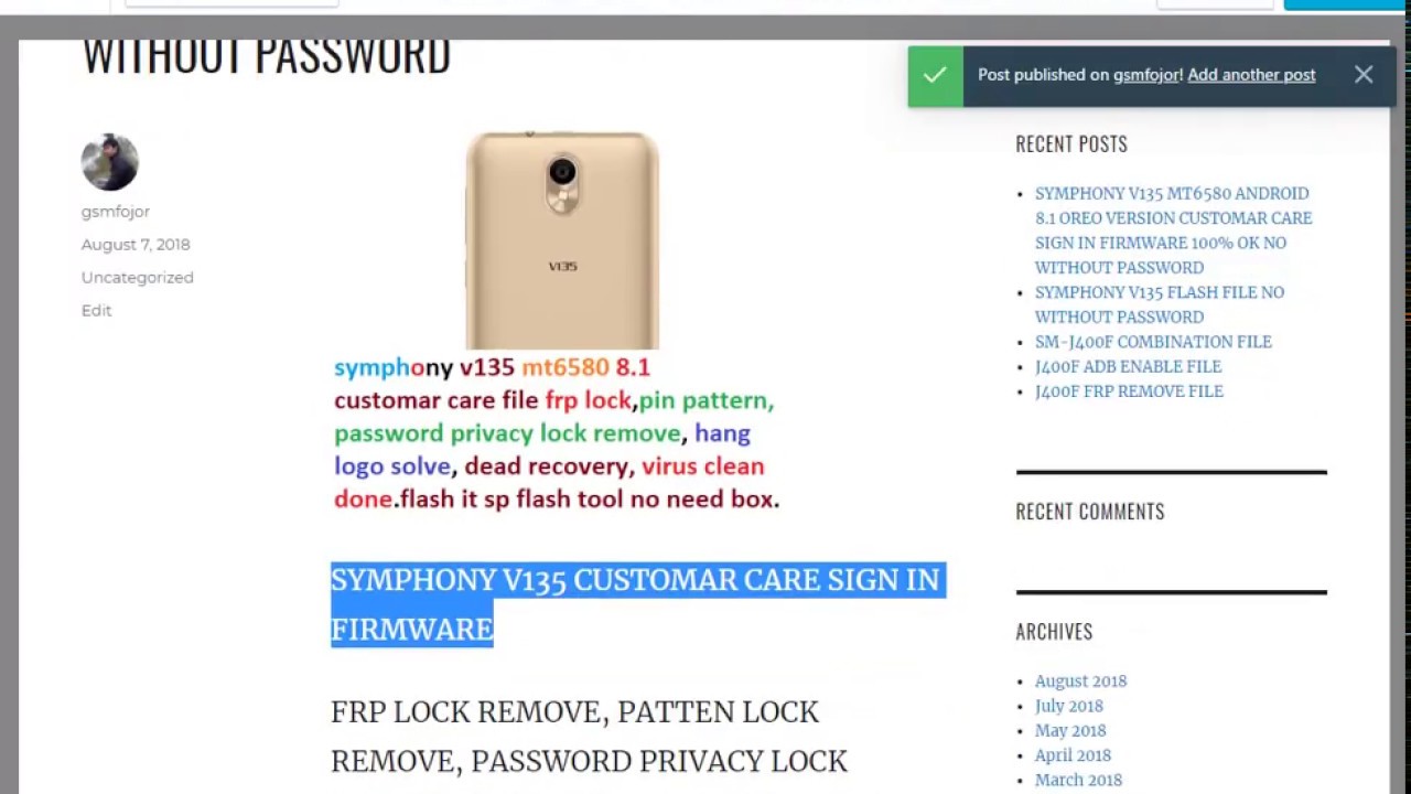SYMPHONY V135 FLASH FILE NO WITHOUT PASSWORD