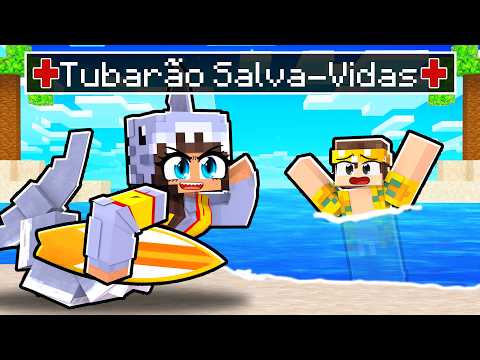 JOGANDO como GAROTA TUBARÃO e SALVA-VIDAS no Minecraft ◂Miika▸