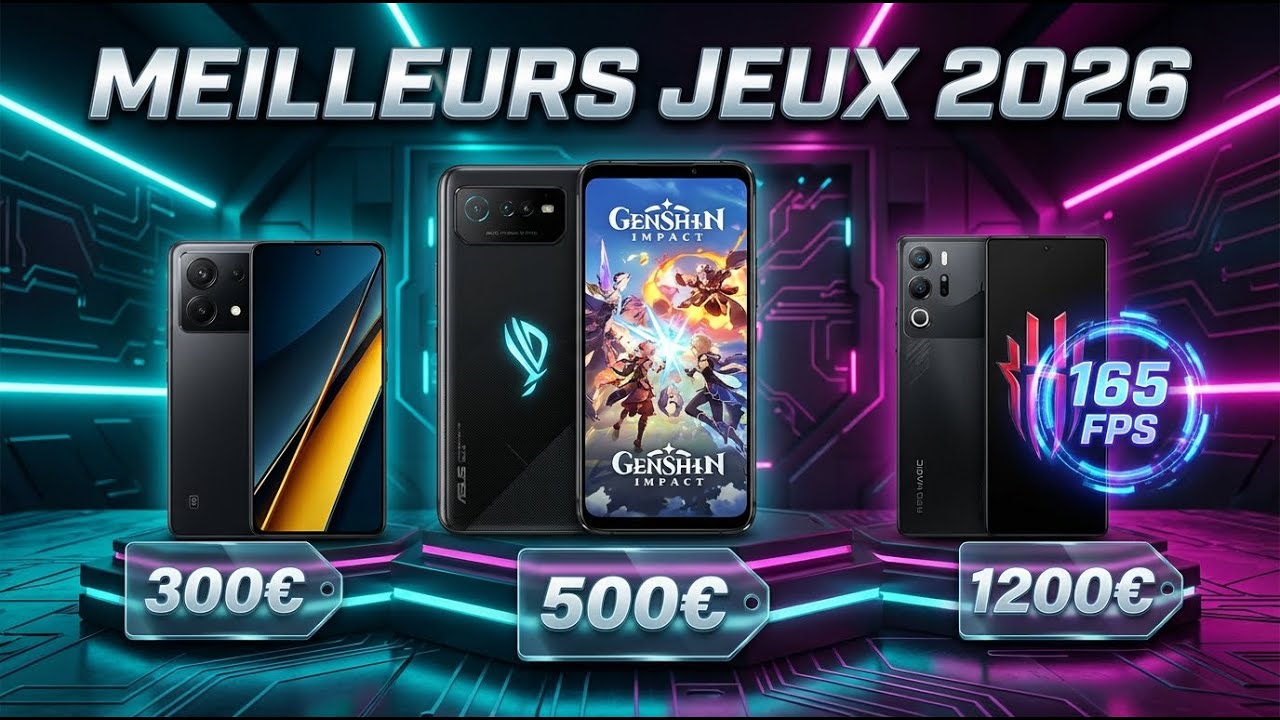 Les MEILLEURS smartphones GAMING en 2026 (petit, moyen et gros budget)