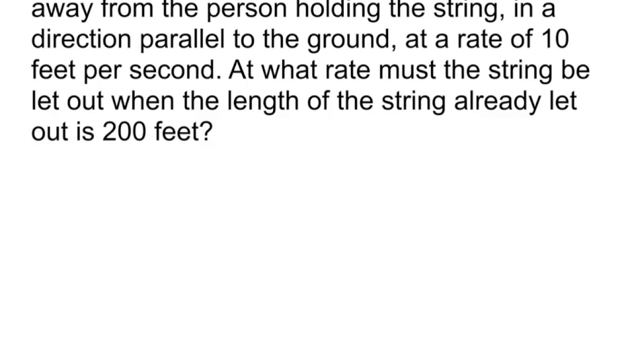 Related Rates, Kite YouTube