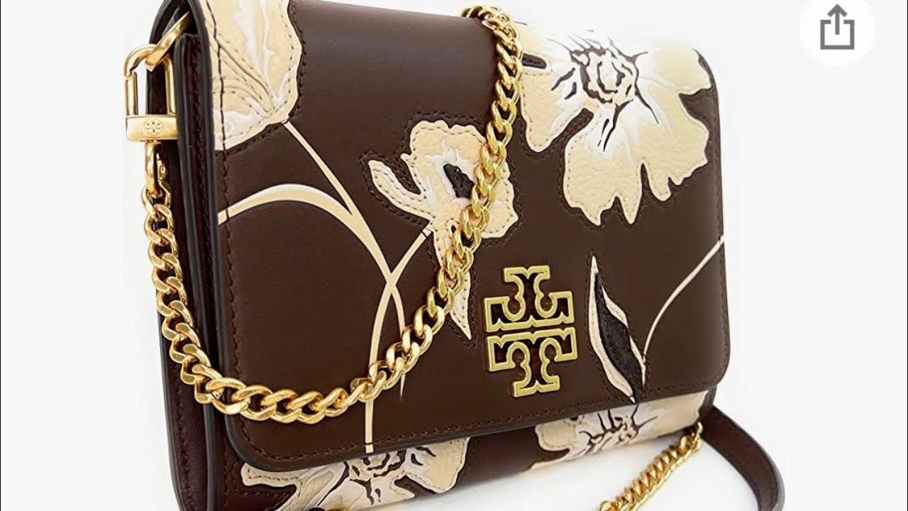 Tory Burch Britten Smooth Leather Floral Chain Wallet, Amazon link in  description. Gift Idea👍🎁❤️❤️ - YouTube