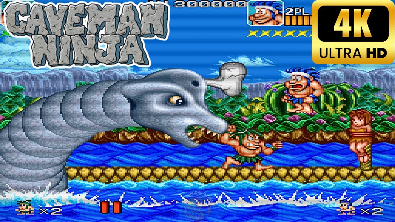 Cave Man Ninja - Joe & Mac 🔅 Stage 3🔆 (Online 2 Players) - 4K