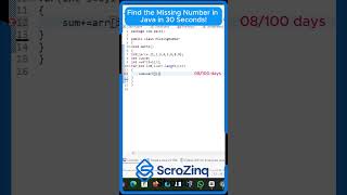 Find the Missing Number in Java in 30 Seconds #shorts