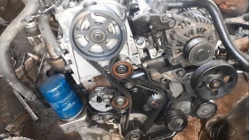 Timing marks of the Hyundai Tucson D4EA diesel engine - hyundai santa fe  2.2 diesel timing belt