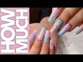 How Much - Pastel Ombre Rhinestone Nails - Acrylic/Gel Polish Nails