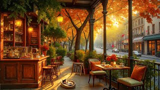 Jazz Relaxing Music & Cozy Autumn Porch Ambience 🍂☕ Smooth Jazz Instrumental Music for Relaxing Mood