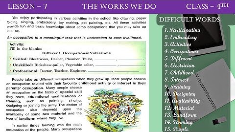 L-7 (The Works We Do) class 4th s.st. Dav |We and our world 🌎 explanation of chapter |KLWp
