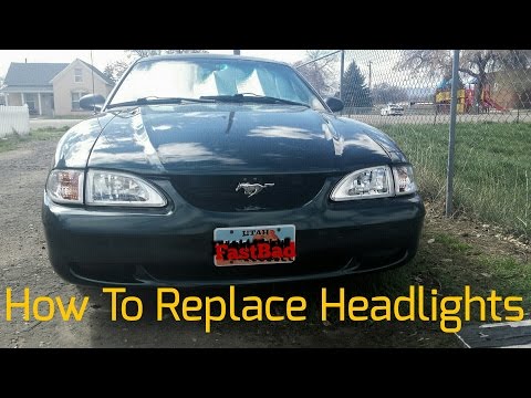 How To Replace Headlights/ 94-98 Mustang