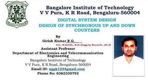 DIGITAL SYSTEM DESIGN MODULE 4- DESIGN OF SYNCHRONOUS UP AND DOWN COUNTERS WITH SIMULATION
