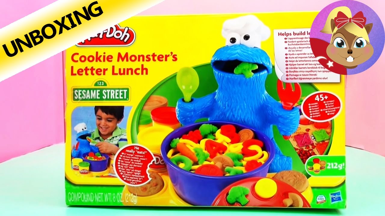 Play Doh Kurabiye Canavarı oyuncak Cookie Monster yemek yapımı Letter