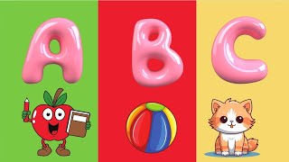 A For Apple B For Ball | Abcd Song | Learn Colors with Slide and More | A for apple b for ball.