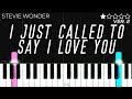 Stevie Wonder - I Just Called To Say I Love You | EASY Piano Tutorial