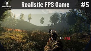 UE5 Realistic FPS Game Tutorial #5 - First Weapon and Weapon Sway