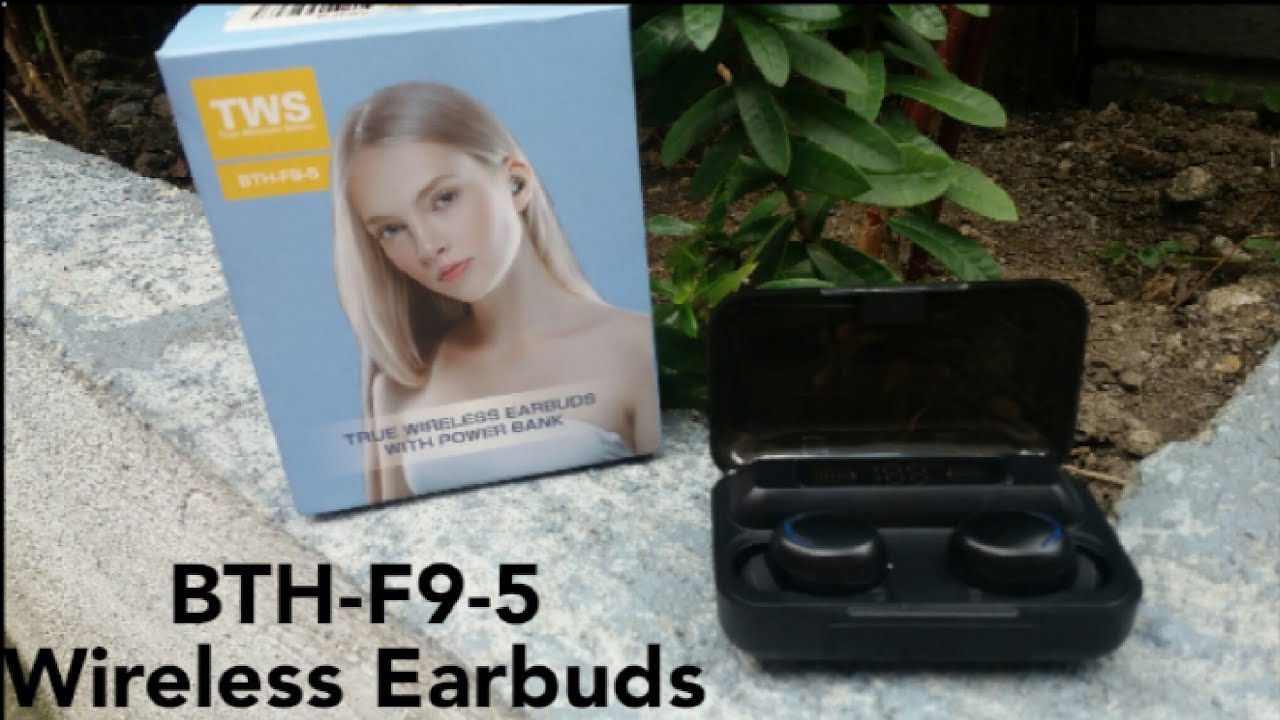 TWS True Wireless Earbuds F9-5 With Power Bank - Black Color