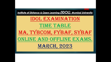 IDOL | Remaining Exam Time Tables | Internal Exam | External Exam | March 2023