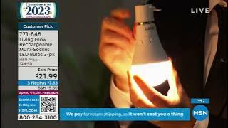 Living Glow Rechargeable MultiSocket LED Bulbs 3pack